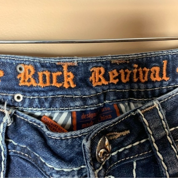 [Rock Revival] Denim Bling Western Wide Leg Low-Mid Rise Boot Cut Jeans - Picture 4 of 10